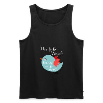 Der früh Vogel kann mich mal! - Männer Premium Bio Tank Top - Schwarz - Vorne - AI Model Male 178 light (178cm)