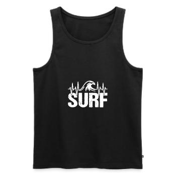 Surfer Heartbeat Wave Surf - Débardeur bio Premium Homme - noir - Devant - AI Model Male 178 light (178cm)
