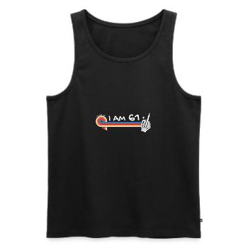 I Am 61 Plus Middle Finger - 62nd Birthday - Men's Premium Organic Tank Top - black - Front - Michal (187cm)