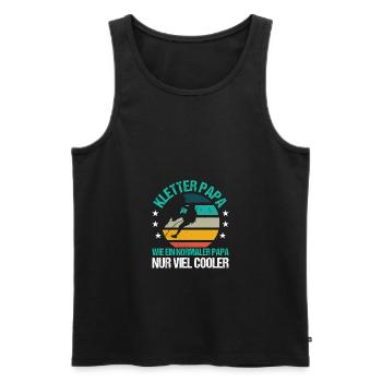 Kletter Papa Wie Ein Normaler Papa Nur Cooler Boul - Männer Premium Bio Tank Top - Schwarz - Vorne - Michal (187cm)