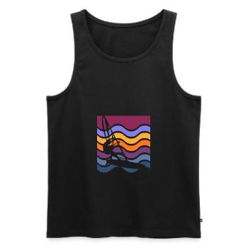 Surf Plage Surf Surf Été Amoureux de la mer - Débardeur bio Premium Homme - noir - Devant - AI Model Male 178 light (178cm)