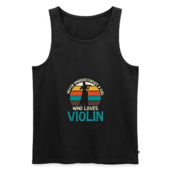 Violin Violinist Orchestra Lovers of classical music - Men's Premium Organic Tank Top - black - Front - Michal (187cm)