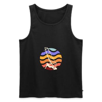 Surf Plage Surf Surf Été Amoureux de la mer - Débardeur bio Premium Homme - noir - Devant - AI Model Male 178 light (178cm)