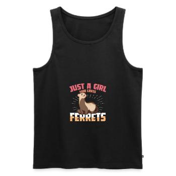 Frettchen Niedliches Tier Frettchen-Liebhaber - Männer Premium Bio Tank Top - Schwarz - Vorne - AI Model Male 178 light (178cm)