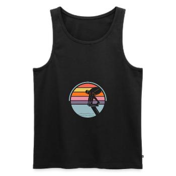 Swimming Sports Swimming pool Swimmers Swimming Lie - Men's Premium Organic Tank Top - black - Front - Michal (187cm)