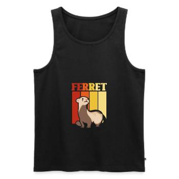 Frettchen Niedliches Tier Frettchen-Liebhaber - Männer Premium Bio Tank Top - Schwarz - Vorne - AI Model Male 178 light (178cm)