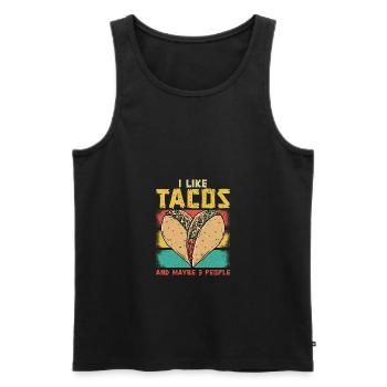 Funny Taco Cinco De Mayo Tacos Fun Lovers - Men's Premium Organic Tank Top - black - Front - Michal (187cm)