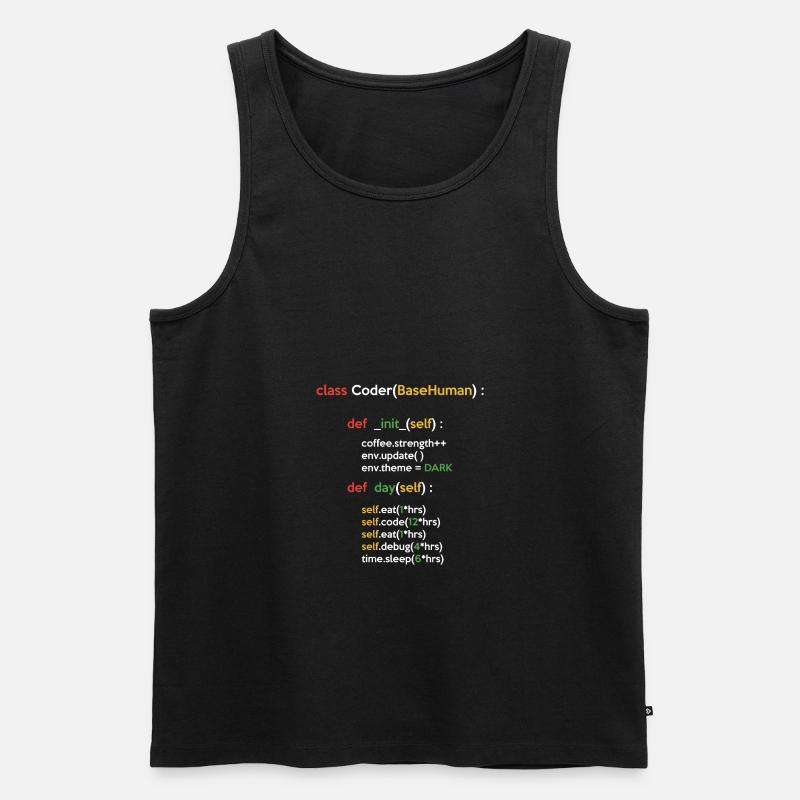 Class Coder Base Human Programming Coder Computer - Männer Premium Bio Tank Top - Schwarz