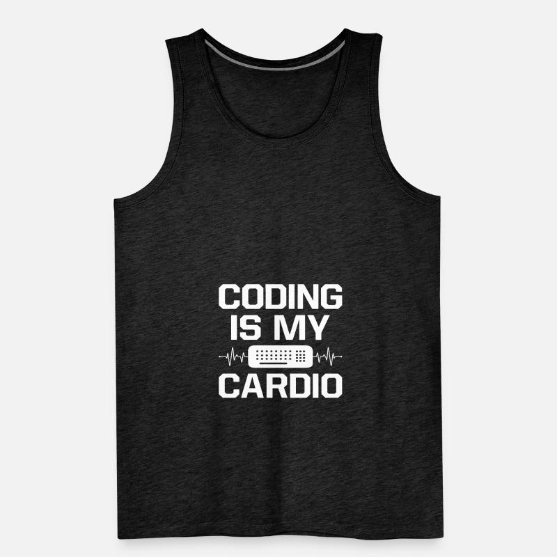 Coding Is My Cardio Programming Coder Computer Gee Männer Premium Bio Tank Top