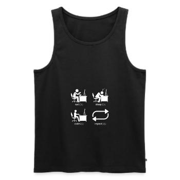 Eat Sleep Code Repeat Coder Programmer Software De - Männer Premium Bio Tank Top - Schwarz - Vorne - Michal (187cm)