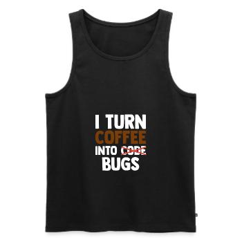 I Turn Coffee Into Bugs Coding Programming Softwar - Männer Premium Bio Tank Top - Schwarz - Vorne - AI Model Male 178 light (178cm)
