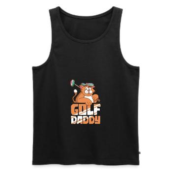 Funny Golf Golfer Sport Fun Lovers - Men's Premium Organic Tank Top - black - Front - AI Model Male 178 light (178cm)