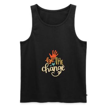 Be The Change Gay Pride Lgbtq Rainbow Transgender - Männer Premium Bio Tank Top - Schwarz - Vorne - AI Model Male 178 light (178cm)