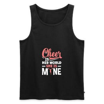 Cheer Is Her World She Is Mine Cheerleading Cheerd - Männer Premium Bio Tank Top - Schwarz - Vorne - Michal (187cm)