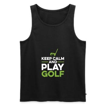 Keep Kalm And Play Golf Golf Player Golfing Driver - Männer Premium Bio Tank Top - Schwarz - Vorne - Michal (187cm)