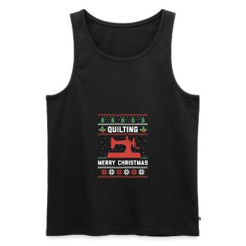 Christmas Graphic Knitting Wool Quilting Stitching - Männer Premium Bio Tank Top - Schwarz - Vorne - AI Model Male 178 light (178cm)