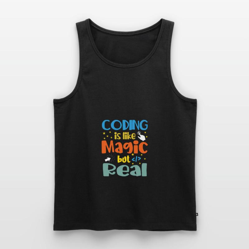 Coding Is Like Magic Coder Programmer Computer Gee Männer Premium Bio Tank Top