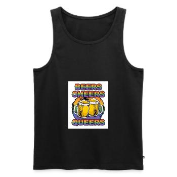 Beers Cheers Queers Bisexual Transgender Love Lgbt - Männer Premium Bio Tank Top - Schwarz - Vorne - Michal (187cm)