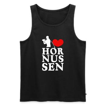 I love Hornussen Shirt - Männer Premium Bio Tank Top - Schwarz - Vorne - Michal (187cm)