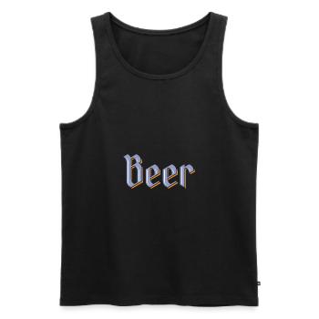 Beer - Männer Premium Bio Tank Top - Schwarz - Vorne - Michal (187cm)