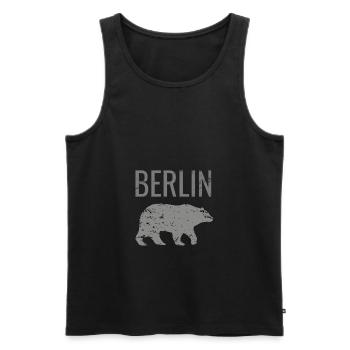 Berlin mit dem Bären Bär wie Berlin Spruch - Männer Premium Bio Tank Top - Schwarz - Vorne - AI Model Male 178 light (178cm)