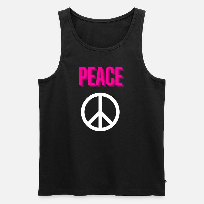Peace - Echo - Front only - Männer Premium Bio Tank Top - Schwarz