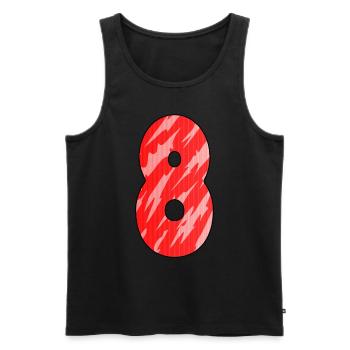 8 Rot Muster - Männer Premium Bio Tank Top - Schwarz - Vorne - AI Model Male 178 light (178cm)