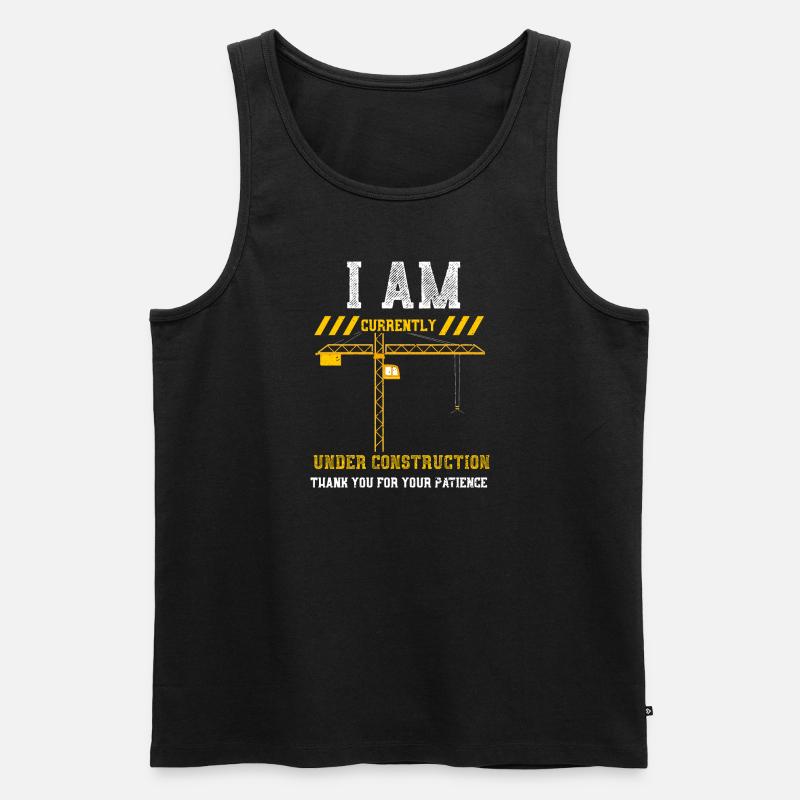 I Am Currently Under Constructio... - Men's Premium Organic Tank Top - black