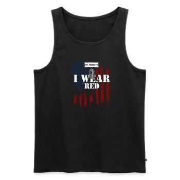 On Fridays I Wear Red - Veteran - Men's Premium Organic Tank Top - black - Front - AI Model Male 178 light (178cm)
