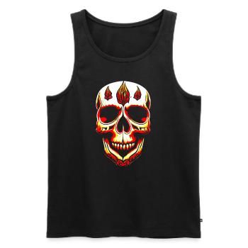 skull 10 3 23 c - Männer Premium Bio Tank Top - Schwarz - Vorne - AI Model Male 178 light (178cm)