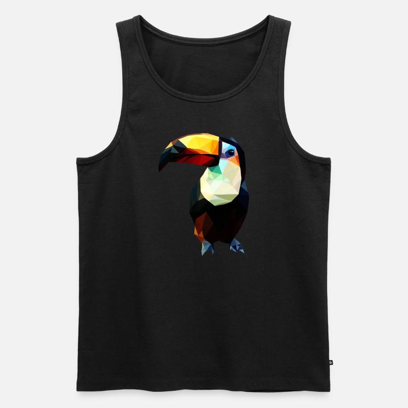 Tukan im Polygon-Stil - Männer Premium Bio Tank Top - Schwarz