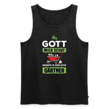 Als Gott Mich Schuf Braucht Er Einen Guten Gärtner - Männer Premium Bio Tank Top - Schwarz - Vorne - AI Model Male 178 light (178cm)