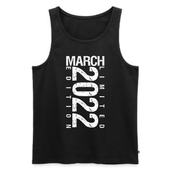 March 2022 March Anniversary March 2022 - Men's Premium Organic Tank Top - black - Front - Michal (187cm)