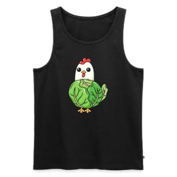 Conception de chou de poulet pour les amateurs de poulet - Débardeur bio Premium Homme - noir - Devant - Michal (187cm)