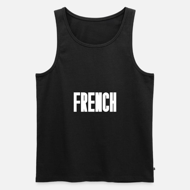French - Männer Premium Bio Tank Top - Schwarz