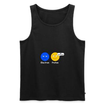 Proton Electron Être Positif - Débardeur bio Premium Homme - noir - Devant - AI Model Male 178 light (178cm)
