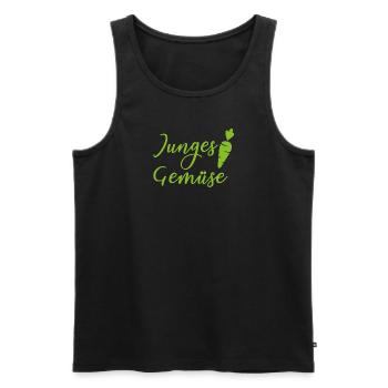 junges gemüse - Männer Premium Bio Tank Top - Schwarz - Vorne - AI Model Male 178 light (178cm)