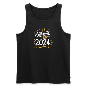 La retraite en 2024 - Débardeur bio Premium Homme - noir - Devant - Michal (187cm)
