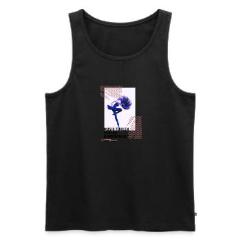 Dance, Musik fühlen, Tanzen, Wiederholen, Geschenk - Männer Premium Bio Tank Top - Schwarz - Vorne - Michal (187cm)