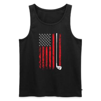 Golf USA Flag Golfeur - Débardeur bio Premium Homme - noir - Devant - AI Model Male 178 light (178cm)
