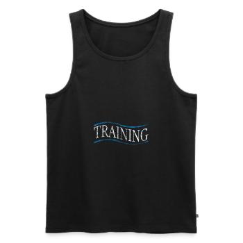 Training Sport train Sporty - Men's Premium Organic Tank Top - black - Front - Michal (187cm)