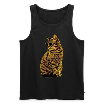Sonnenbrill für Europäische Kurzhaarkatze Geschenk - Männer Premium Bio Tank Top - Schwarz - Vorne - Michal (187cm)