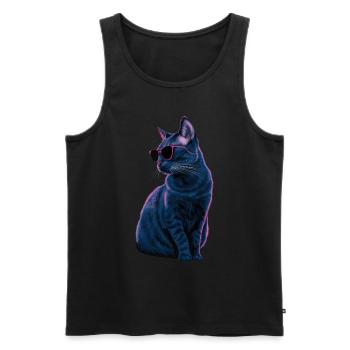 Sonnenbrille für Russisch Blaue Katze Geschenk - Männer Premium Bio Tank Top - Schwarz - Vorne - Michal (187cm)