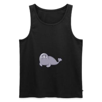 Seehund - Männer Premium Bio Tank Top - Schwarz - Vorne - Michal (187cm)