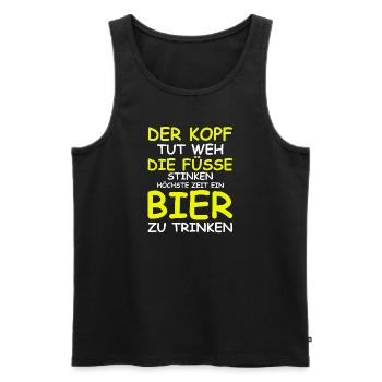 Höchste Zeit ein Bier zu trinken | Party, grillen - Männer Premium Bio Tank Top - Schwarz - Vorne - Michal (187cm)