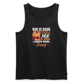 Schokoladenmilch ist gut, ich mache Mama verrückt - Männer Premium Bio Tank Top - Schwarz - Vorne - Michal (187cm)
