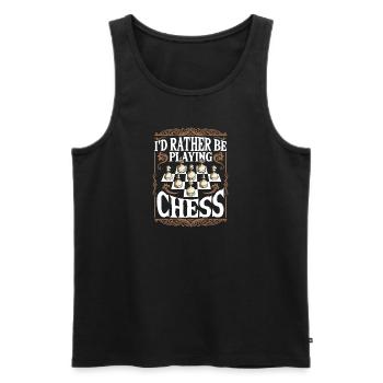 Chess Club ID Prefer to play chess - Men's Premium Organic Tank Top - black - Front - AI Model Male 178 light (178cm)