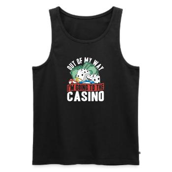Out of My Way Go to Casino Gambler Gift - Men's Premium Organic Tank Top - black - Front - Michal (187cm)