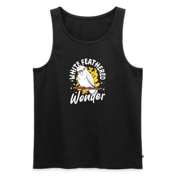 Grassittich Haussittich Albino Wellensittich - Männer Premium Bio Tank Top - Schwarz - Vorne - AI Model Male 178 light (178cm)