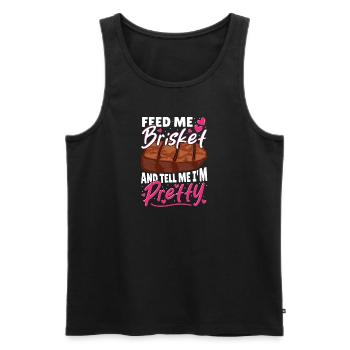 BBQ Beef Smoked Beef Brisket - Men's Premium Organic Tank Top - black - Front - AI Model Male 178 light (178cm)